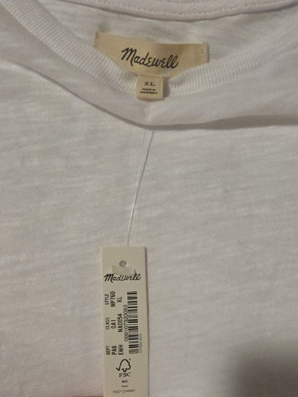 NWT Madewell White Short-Sleeve Crew Tee - Picture 2 of 6